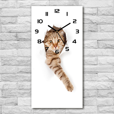 Vertical wall clock Cat