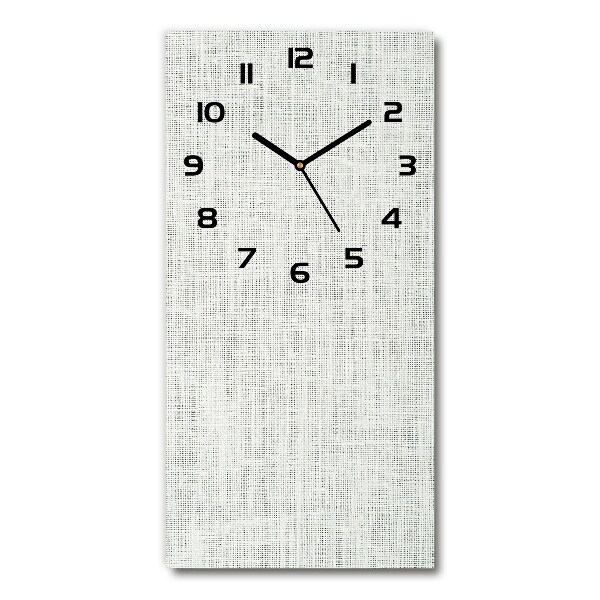 Vertical rectangular wall clock Linen white canvas