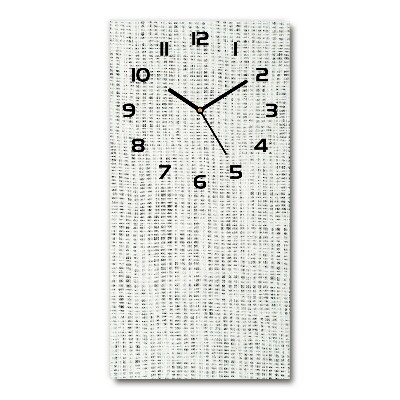 Vertical rectangular wall clock Linen white canvas