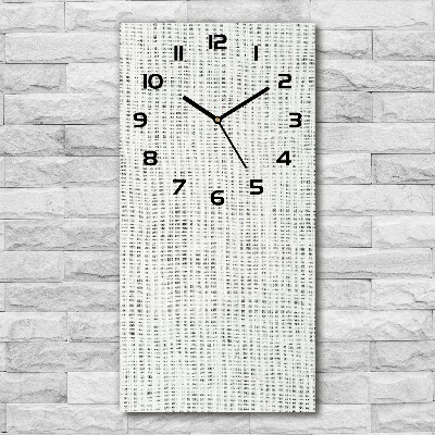 Vertical rectangular wall clock Linen white canvas