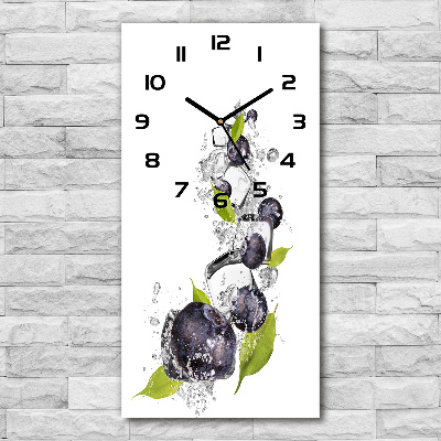 Vertical rectangular wall clock Berries and ice