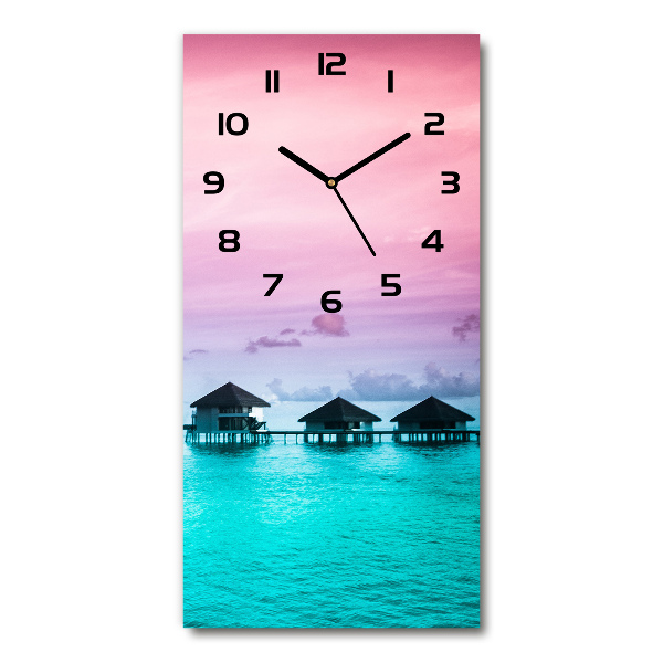 Modern vertical wall clock Bungalowy on the water