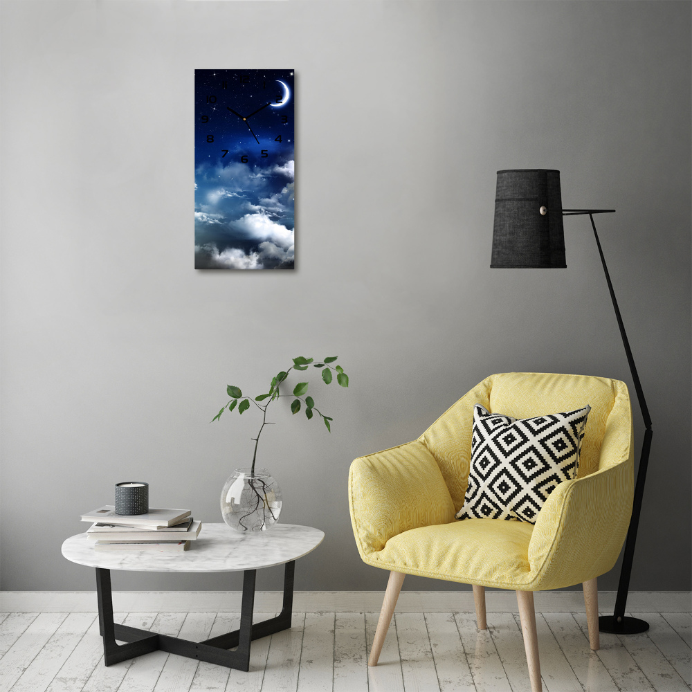 Modern vertical wall clock Starry sky