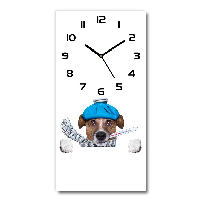 Vertical wall clock Sick dog