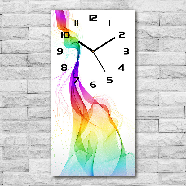Vertical rectangular wall clock Colorful abstraction