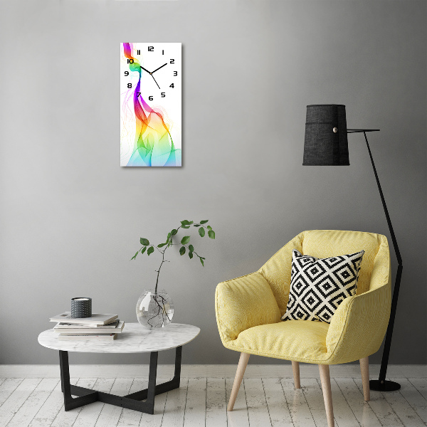 Vertical rectangular wall clock Colorful abstraction