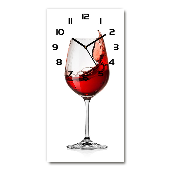 Vertical wall clock Red wine