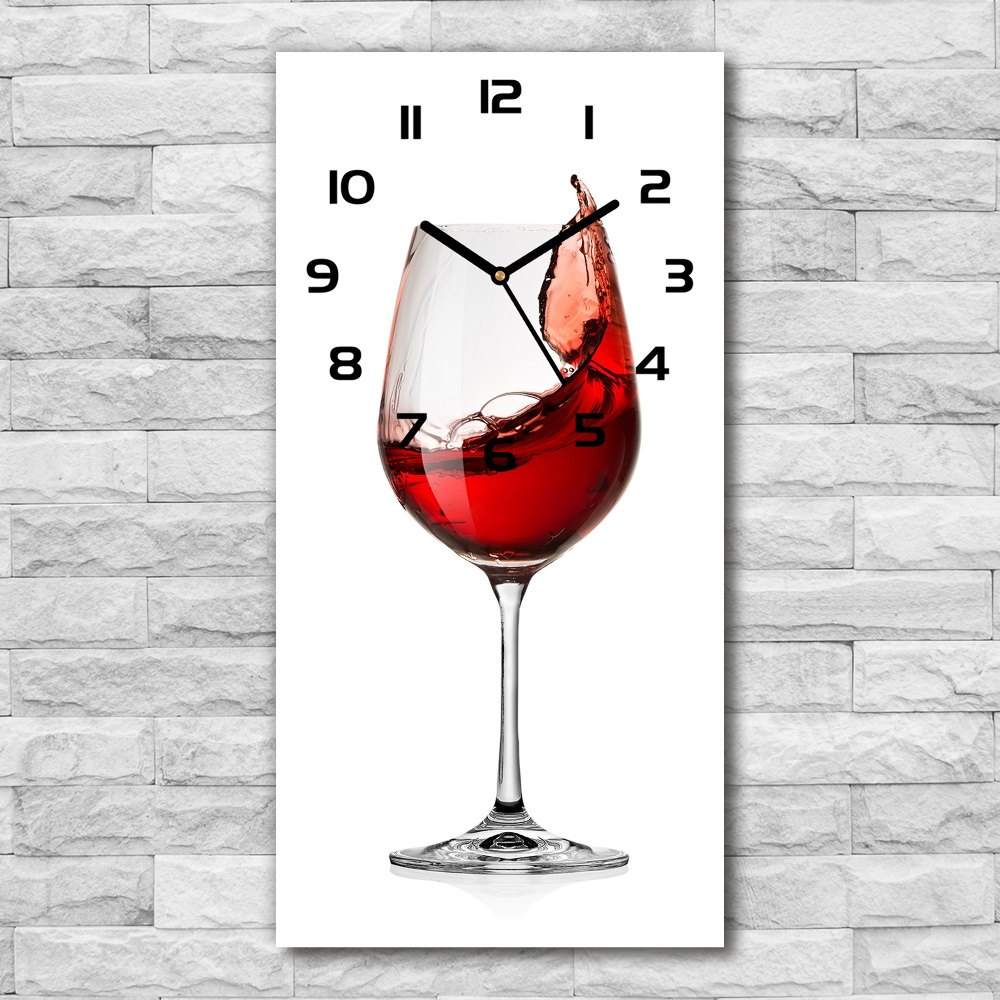 Vertical wall clock Red wine