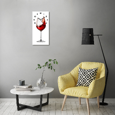 Vertical wall clock Red wine