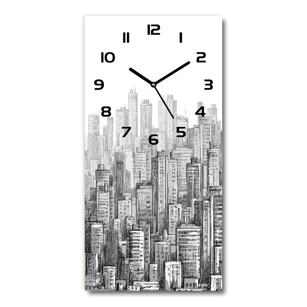 Vertical wall clock Skyscrapers