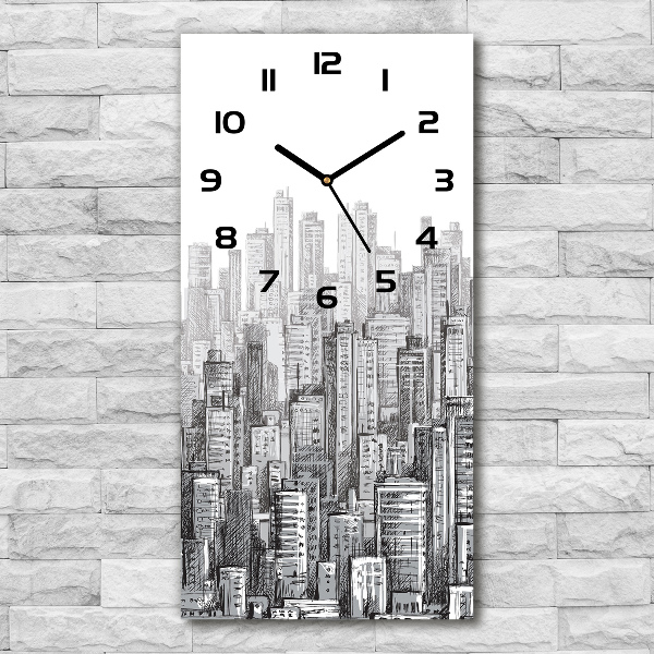 Vertical wall clock Skyscrapers