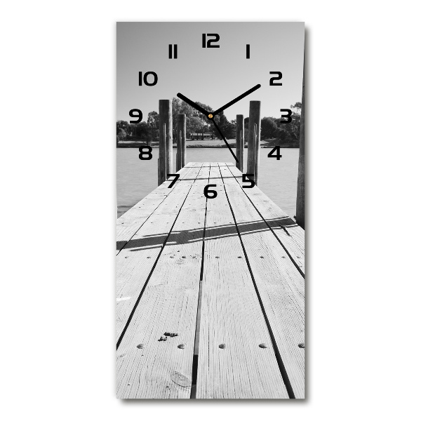 Vertical rectangular wall clock Wooden pier