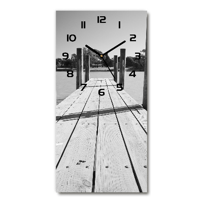 Vertical rectangular wall clock Wooden pier