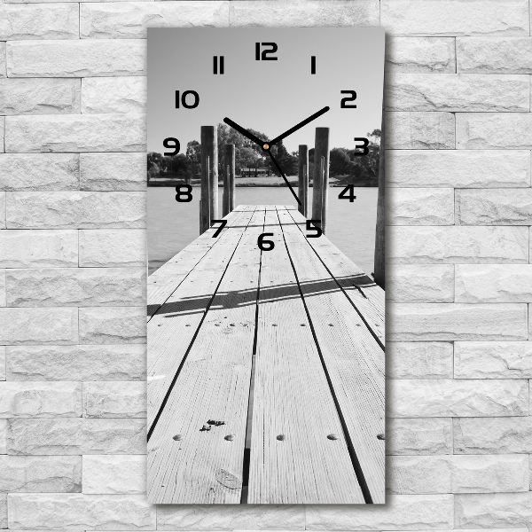 Vertical rectangular wall clock Wooden pier