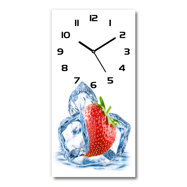 Vertical wall clock Strawberry and ice