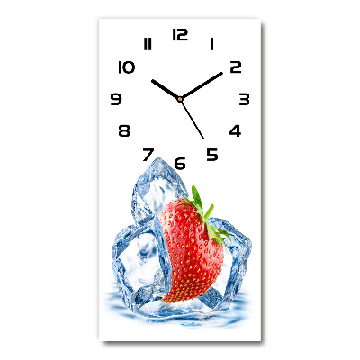 Vertical wall clock Strawberry and ice