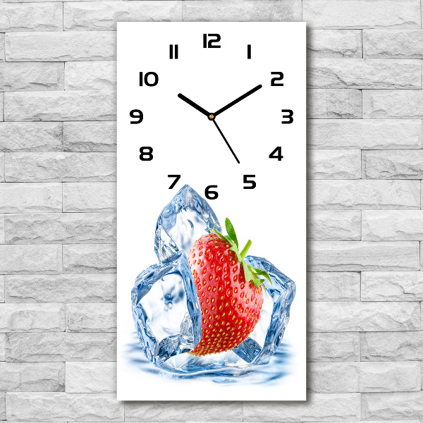 Vertical wall clock Strawberry and ice