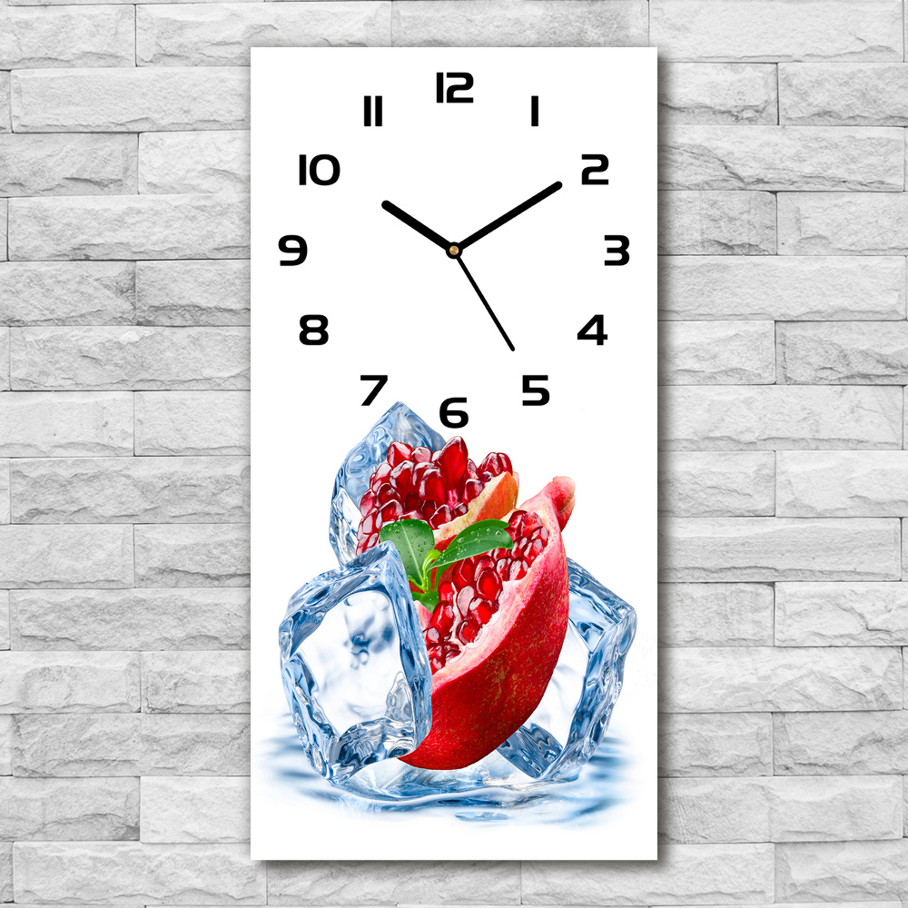 Vertical wall clock Navy blue and ice