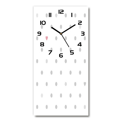 Vertical wall clock Dots and hearts