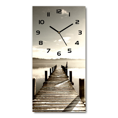 Vertical rectangular wall clock Wooden pier