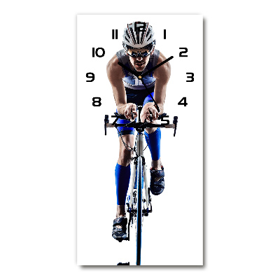 Vertical rectangular wall clock Cyclist