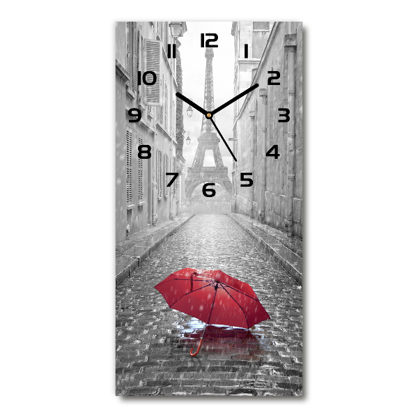 Vertical rectangular wall clock France umbrella