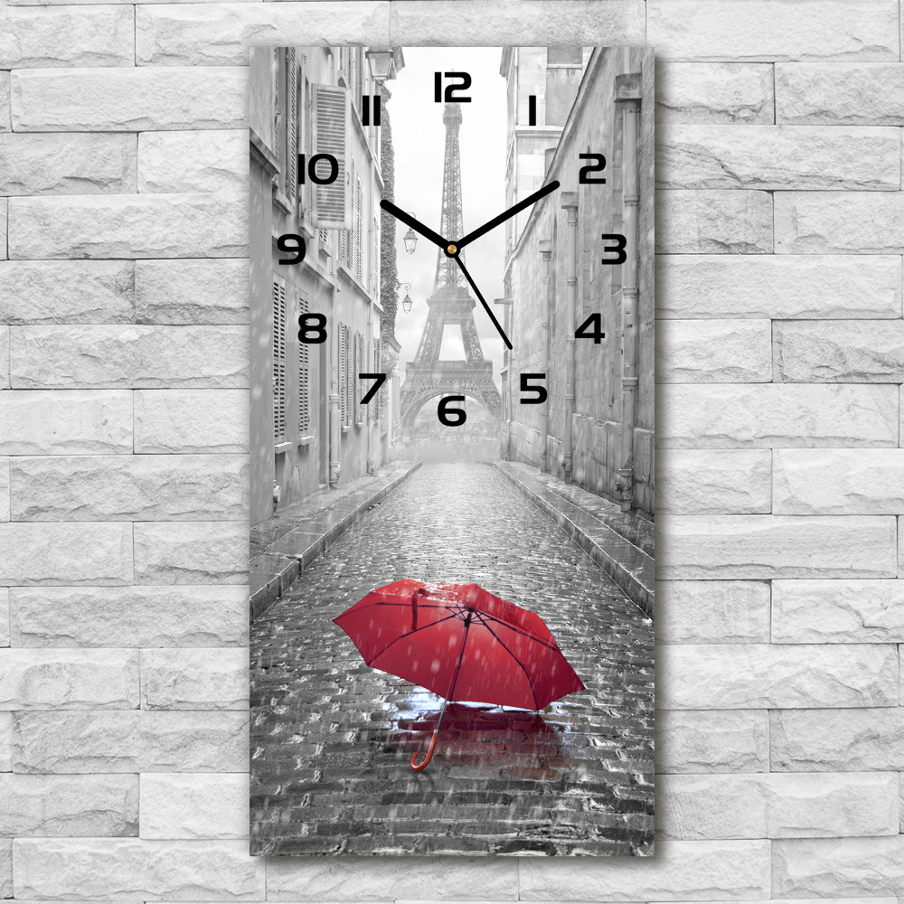 Vertical rectangular wall clock France umbrella