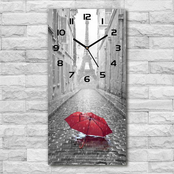 Vertical rectangular wall clock France umbrella