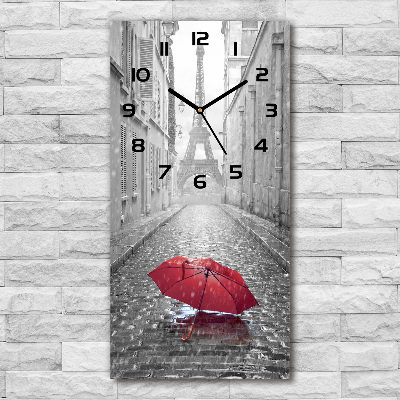 Vertical rectangular wall clock France umbrella