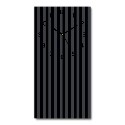 Vertical wall clock Black and gray stripes