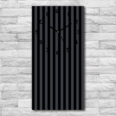 Vertical wall clock Black and gray stripes