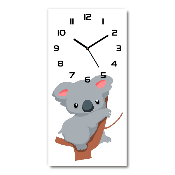 Vertical wall clock Panda on a tree