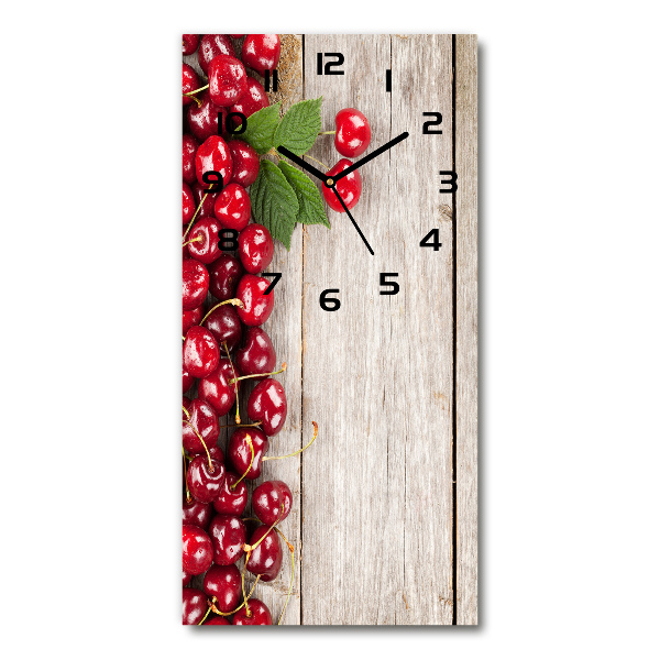 Vertical wall clock Cherries