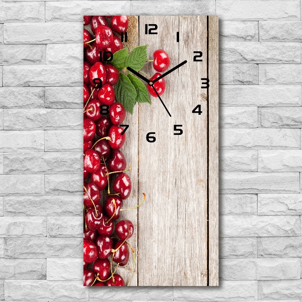 Vertical wall clock Cherries