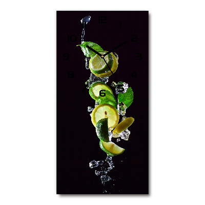 Vertical wall clock Lime and lemon