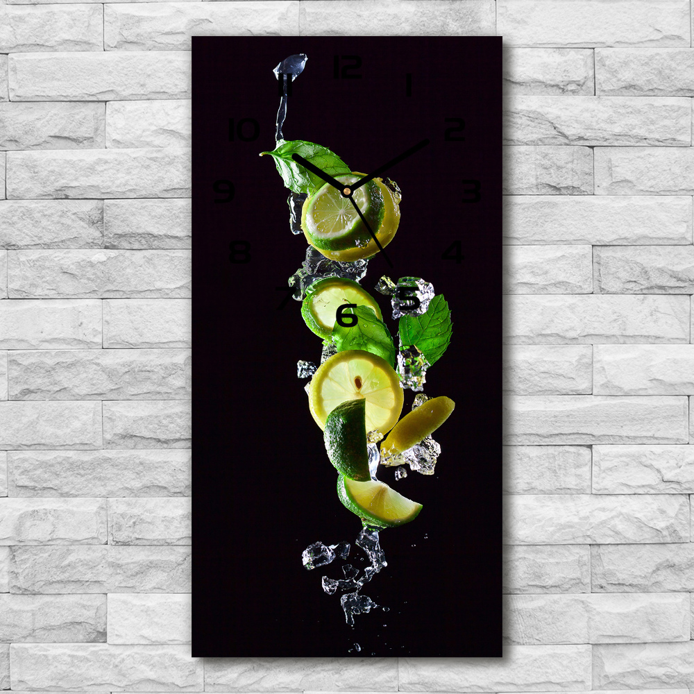 Vertical wall clock Lime and lemon