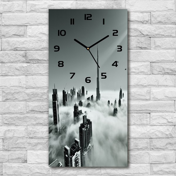 Vertical rectangular wall clock Skyscrapers