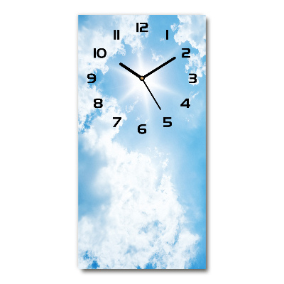 Vertical wall clock Clouds in the sky