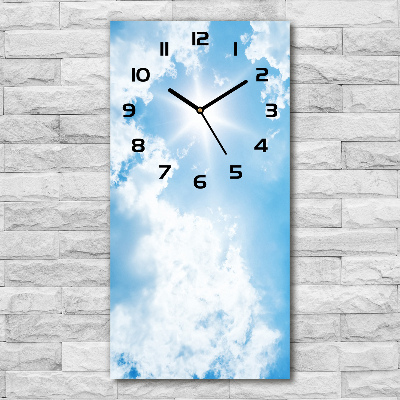 Vertical wall clock Clouds in the sky