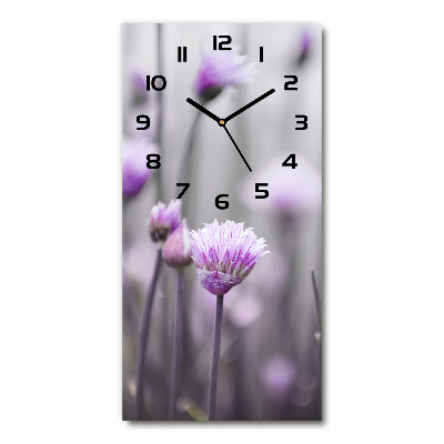 Vertical wall clock Chives flowers