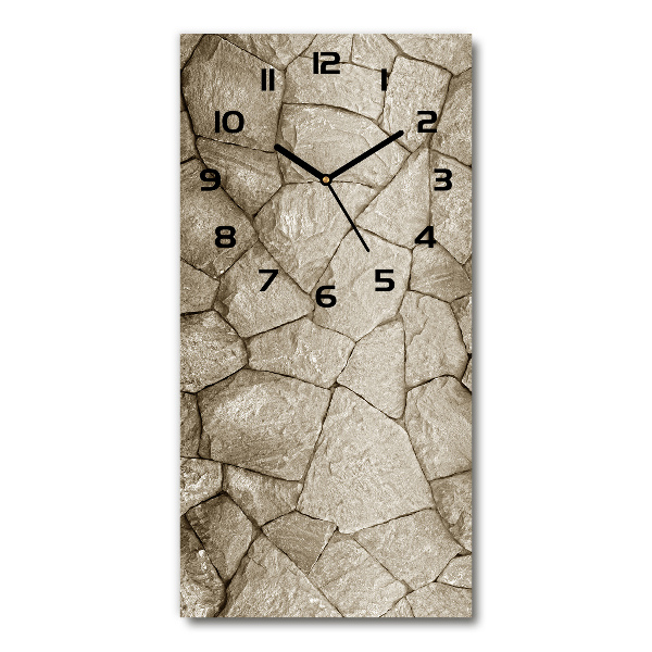 Modern vertical wall clock Stone wall