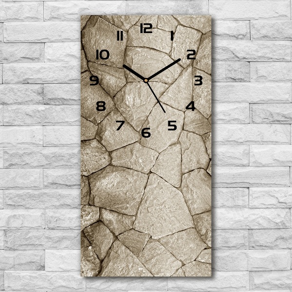 Modern vertical wall clock Stone wall