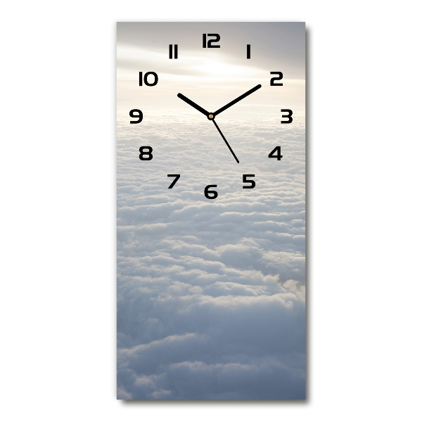 Modern vertical wall clock Flight over the clouds