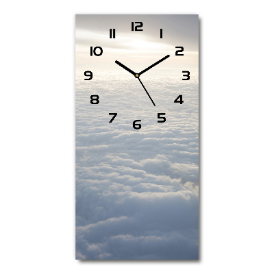 Modern vertical wall clock Flight over the clouds