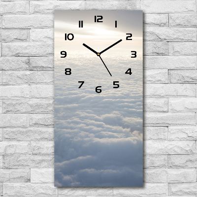 Modern vertical wall clock Flight over the clouds