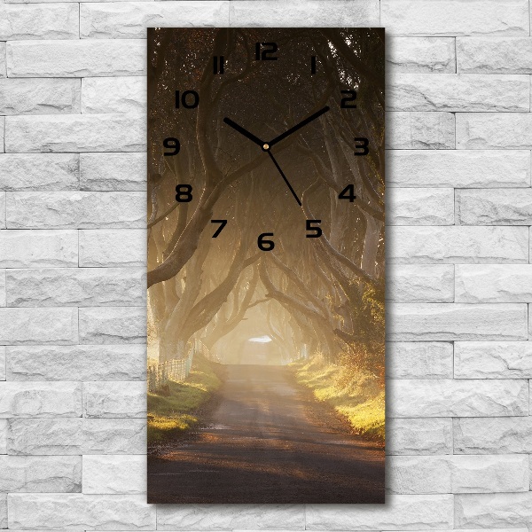 Vertical wall clock Path in the forest