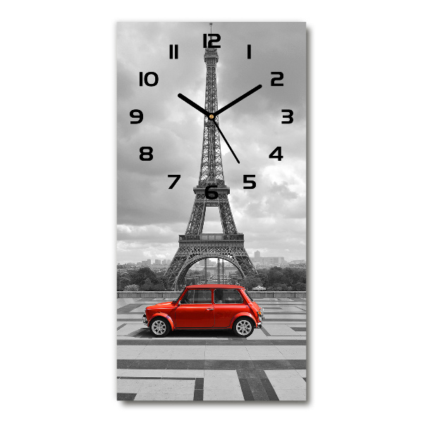 Vertical wall clock Eiffel Tower Auto