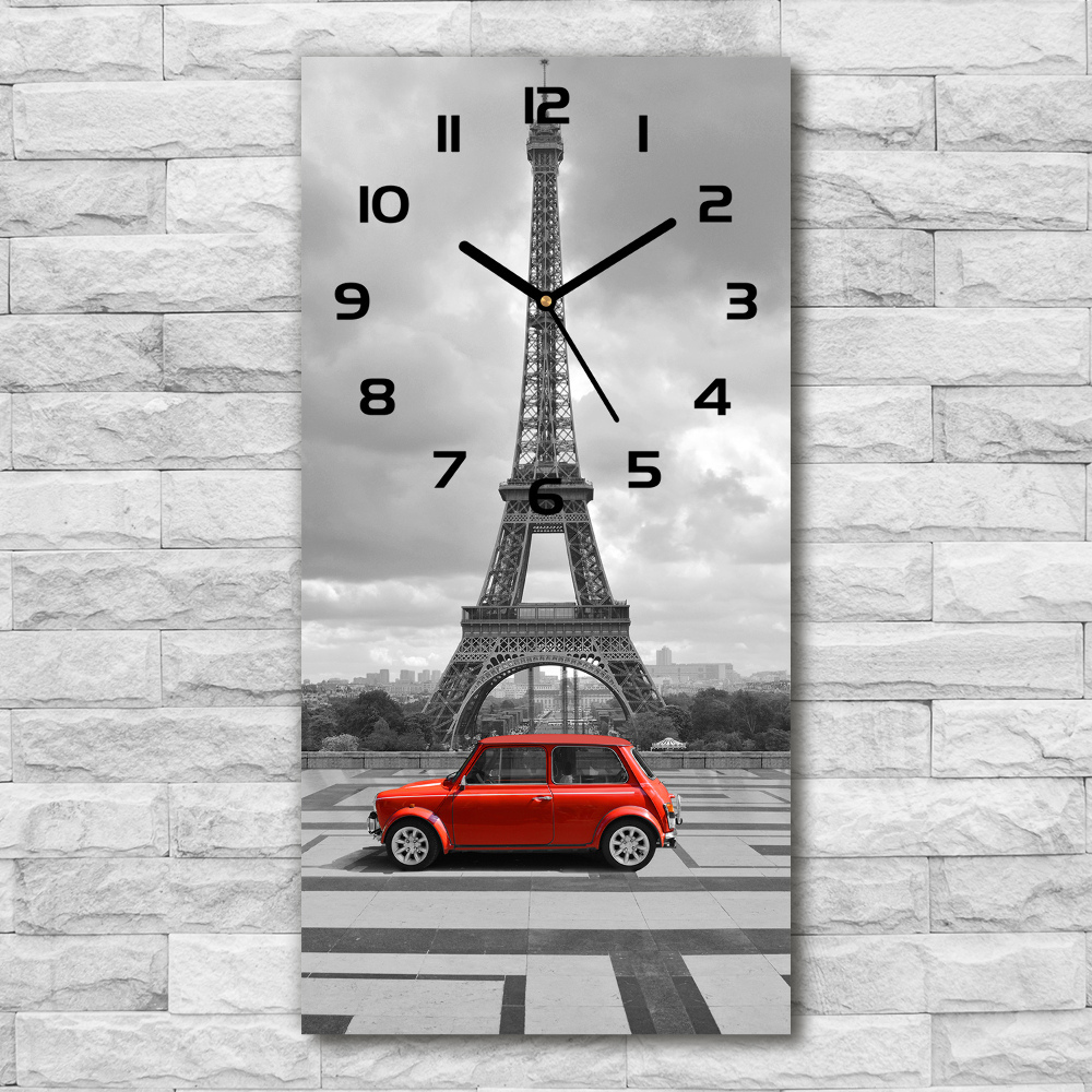 Vertical wall clock Eiffel Tower Auto