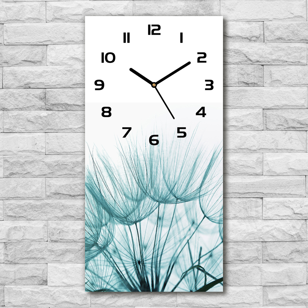 Vertical rectangular wall clock Dandelion seeds