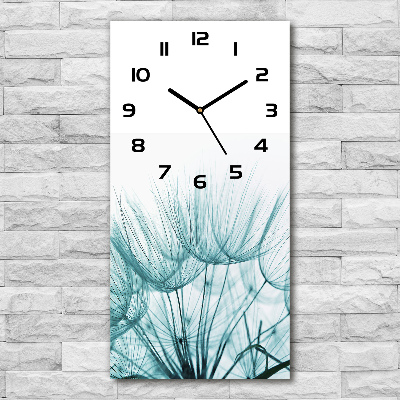 Vertical rectangular wall clock Dandelion seeds